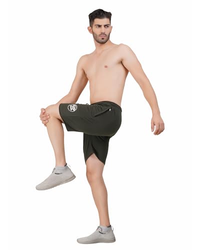 Image of LEELOUIS Men's Cotton Premium Shorts -2 Side Zipper Pockets | Idael for Gym,Travel for Daily Use