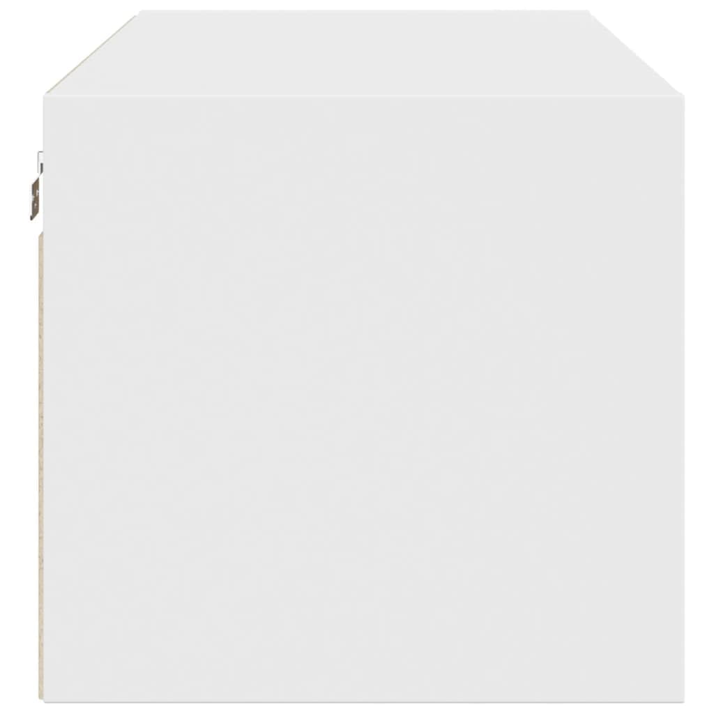 vidaXL Mobile a Muro con Ante in Vetro Bianco 102x37x35 cm