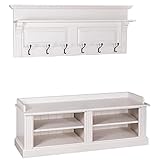 Casa Padrino Jugendstil Garderoben Schrank 2-teilig - Landhaus Stil Garderobe, Farbkombinationen:Weiß