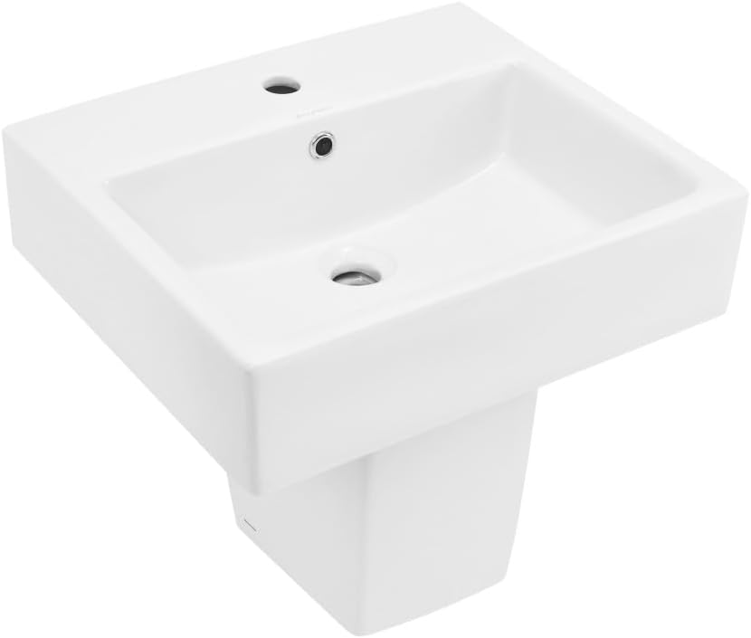 White Ceramic 21" Wall-Mount Bathroom Sink