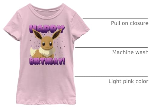 Image of Girls Pokemon Eevee Birthday Design Short Sleeve T-Shirt - Perfect Go Gift