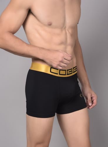 Image of COBB Regular Fit Solid Cotton Premium Trunks for Men Stretchy Fabric, Antibacterial and Microfibre Waistband