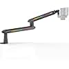 IXTECH RGB Low Profile Boom Arm for Mic, Adjustable Microphone Arm Stand with Desk Mount Clamp, Rotatable Microphone Boom Arm Mic Stand with Cable Management for Podcast Streaming Gaming Studio.