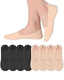 HASMES 8 Pairs Women No Show Socks Girls Low Cut Liner Non Slip Invisible Sock Cool Comfort Breathab