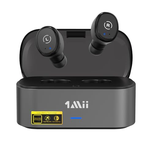 1Mii Wireless Earbuds for TV Watching,TV Headphones Wireless for Seniors with Transmitter Charging Base,2.4G Low Latency,Plug & Play, Compatible with TVs with Optical, AUX,or RCA Audio Output