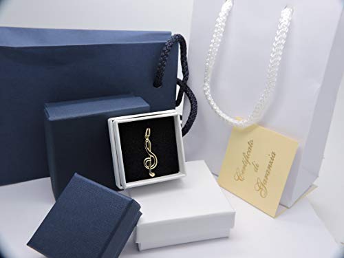 Colgante de oro amarillo 18K con nota musical y sol