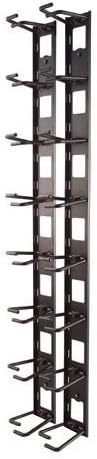 Vertical Cable Organizer, 8 Cable Rings, Zero U