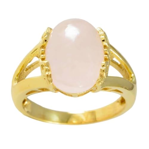 Image of 55Carat Choose Your Color Genuine Stone Ring 18K Gold Plated Oval Handmade Jewellery for Gift Sizes 4-13