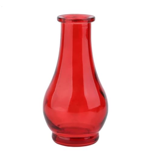 Glass Flower Vase Bud Vases for Centerpiece Table Cute Small Vases Home Indoor Living Room Farmhouse Office Desk Decor Boho Decorative Bottle for Hydroponic Vase Flower Decor (red)