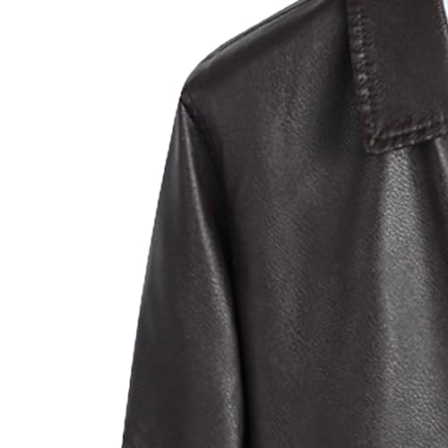 Veste légère en cuir avec col roulé et poches zippées homme slim - 2