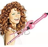 9mm Mini Hair Curler Curling Tong Tourmaline Ceramic Barrel Curling Iron for Men Women80 °C to 230 °C - For All Types of Hair (Pink)