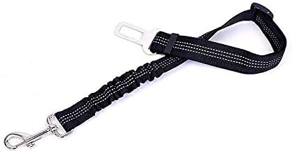 PETPOPO Pet Safety Belt Dog Seat Belt Adjustable 360° Spin Stainless Steel Buckle with Elastic High Strength Wear-Resistant Polyester Fabric