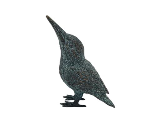 Generisch Bronze-Skulptur Eisvogel | nach Oben schauend | 8x5x10cm | Tierfigur aus Bronze | handgefertigt