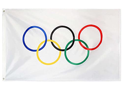 Olympics Flag Olympic Games Yard Flags Olympic Rings Indoor and Outdoor Flags & Banners 3x5 Feet