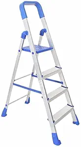 PALOMINO Aluminum Heavy Duty Folding Stepladders with Wide Steps Heavy Duty Folding Ladder/Sidhi (4 Step)