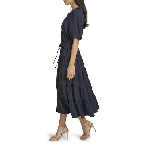 Image of Calvin Klein Puff Sleeve Commuter Tiered Maxi