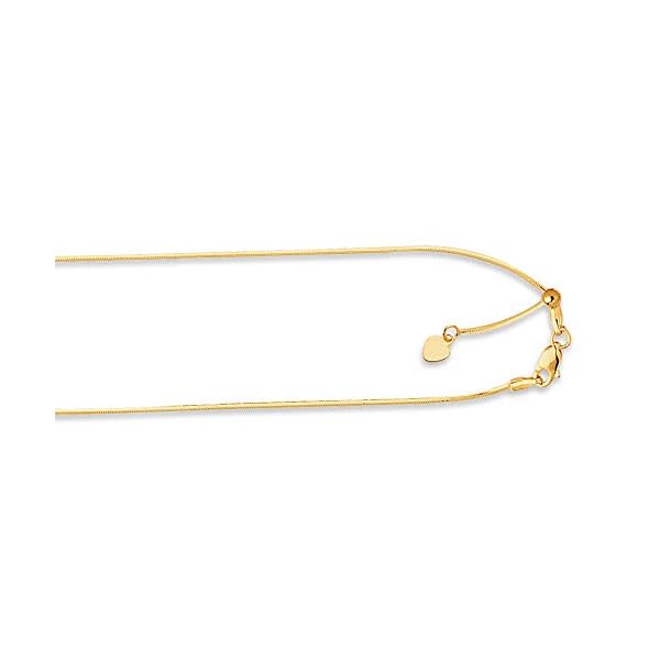 14k SOLID Yellow or White Gold 0.85MM Adjustable Octagonal Snake Chain Necklace For Pendants And Charms (Adjustable Upto 22") Jewelry For Women - Image 5