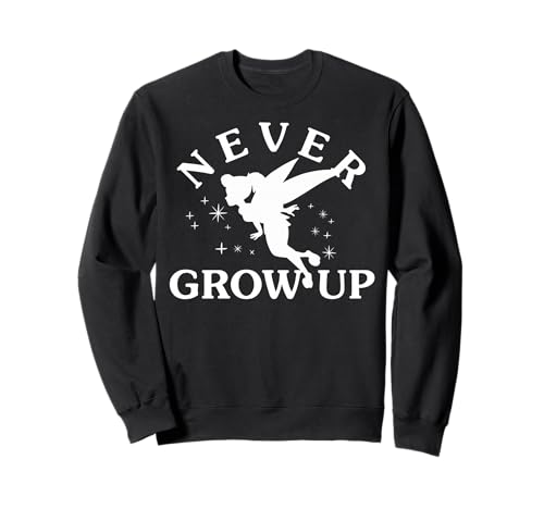 Sweatshirt Peter Pan Tinkerbell Never Grow Up Disney vêtement silhouette fée