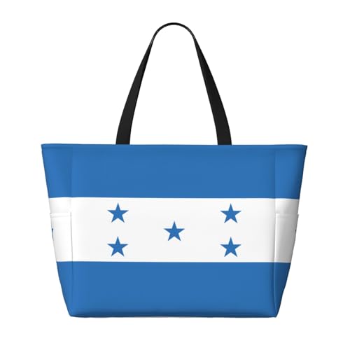 Flag of Honduras Beach travel bag, lightweight and reusable, suitable for family travel, gym and outdoor adventures.2