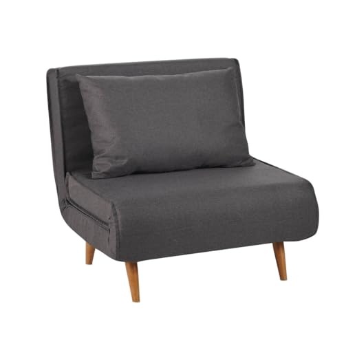 SHIITO - Sillón Cama de Apertura Extensible - 91 x 83 x 88 cm - Modelo Denzo - Máximo Relax y Confort - Color Gris