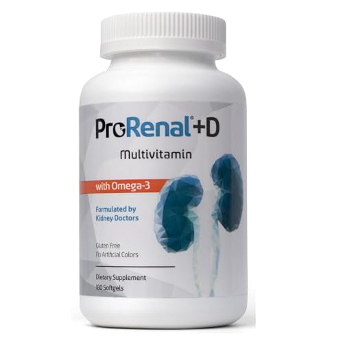 ProRenal+D with Omega-3 Fish Oil Kidney Multivitamin 180 Softgels, 90-Day Supply