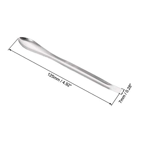 Cuchara para laboratorio de acero inoxidable uxcell con acabado plateado duradero de 125 mm 3