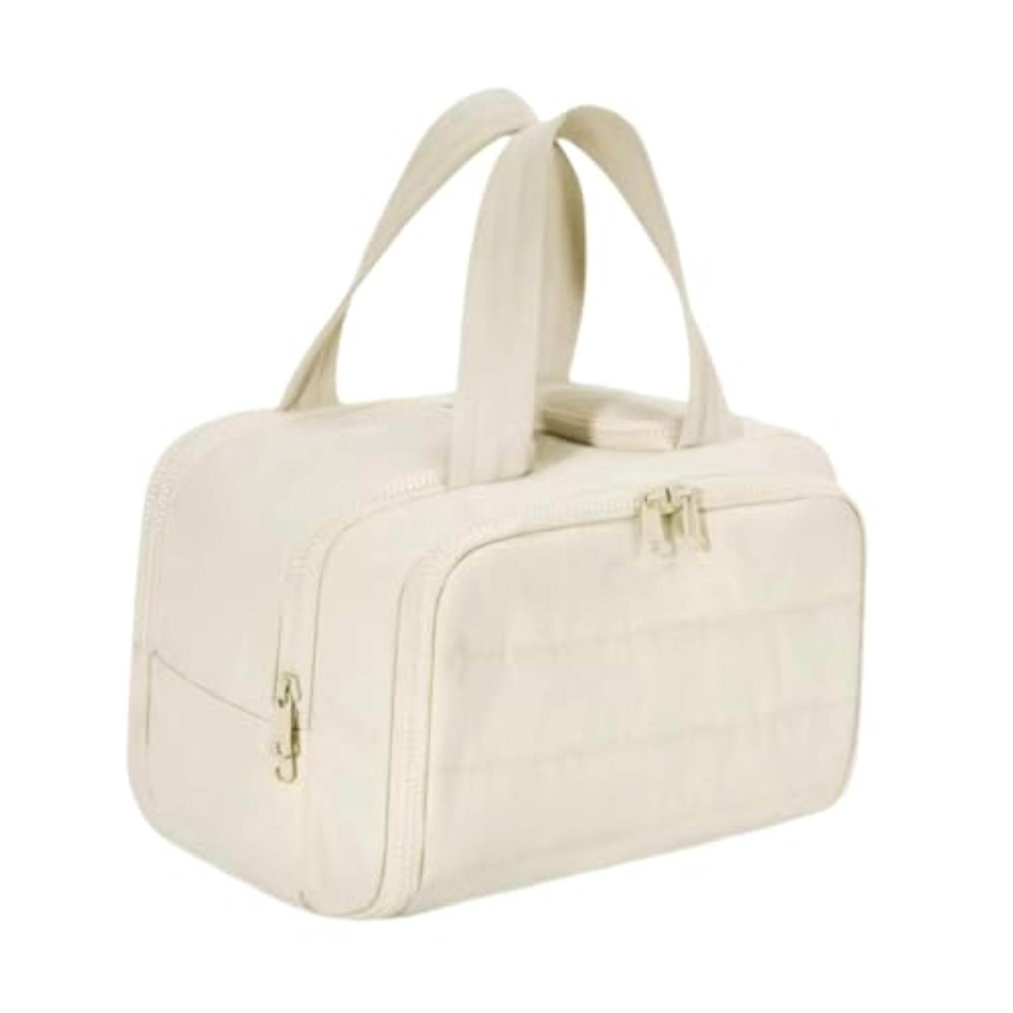 Open Toiletry Bag Organizer for Trips, White