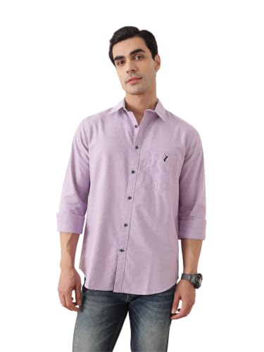 Image of Thomas Scott Men Premium Slim Fit Solid Cotton Twill Full Sleeve Shirt