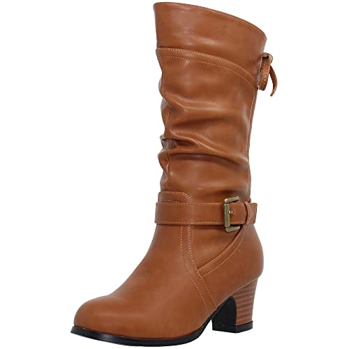 Generation Y Kids Girls Knee High Heels Boots Corset Lace Up Back Buckle Strap