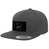 Pull Patch Flat Bill Premium Snapback Hat | Dark Grey Baseball Tactical Cap | 2x3 in Loop Surface to Attach Patches