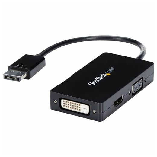 StarTech.com 3-i-1 DisplayPort multivideoadapter omvandlare – 1080p DP bärbar dator till HDMI VGA eller DVI-bildskärm eller projektorskärm (DP2VGDVHD)