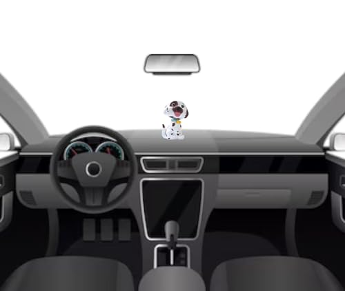 Image of AUGEN Cute Dog White Brown Bobblehead for Car Dashboard, Office Desk & Study Table (Pack of 1)
