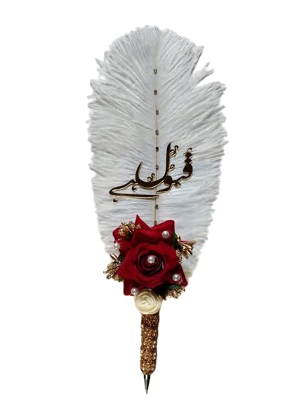4 YOU Stock Holderz Nikah Pen With Urdu Qubool Hai|Signature Pen|Wedding Pen|Gift Pen|Decorative Pen|Feather Pen|Blue