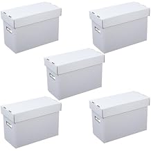 PIT66 5 Pcs Comic Book Storage Boxes, Holds 150-175 Comics Each, Collapsible, Stackable, Moistureproof, White, 15.83"L x 11.42"W x 7.87"H