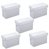 PIT66 5 Pcs Comic Book Storage Boxes, Holds 150-175 Comics Each, Collapsible, Stackable, Moistureproof, White, 15.83"L x 11.42"W x 7.87"H