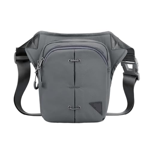 Sac banane d'extérieur homme sac de cuisse et poitrine cyclisme gris