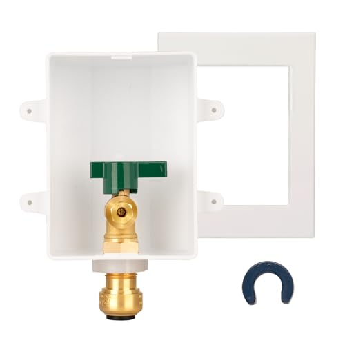 SECKWHALE Push-to-Connect Pre-Assembled Ice Maker Outlet Box 1/2 Push-fit Inlet x 1/4 OD Compression Outlet Ice Maker Box with one Disconnect Clip