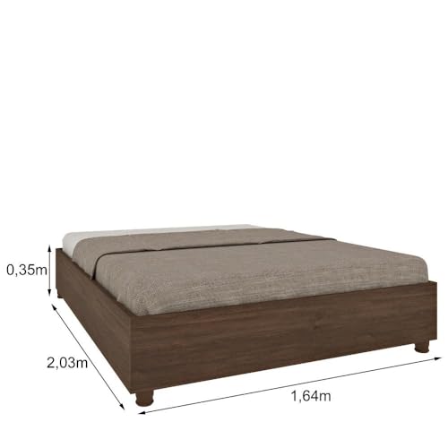Cama Queen em MDP 203cmx164cm Mônaco Cacau