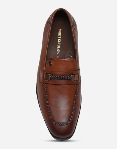 Image of Monte Carlo Mens Solid Slip on Genuine Leather Loafers (201817FW)
