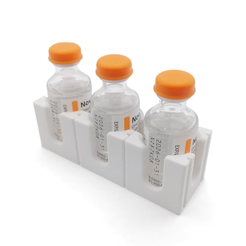 Insul-Stor Insulin Refrigerator Storage Caddy, Space Saving Insulin Vial Holder, Includes Adhesive Dot to Mount on Fridge Wall (Set of 3)