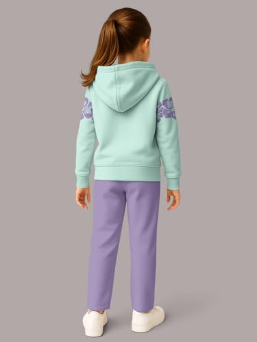 Image of HELLCAT Trendy Co-ords With Hoodie Sweatshirt and Trackpant Clothing Set for Girls.