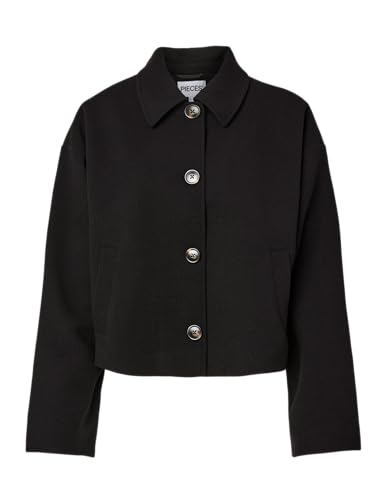 Abrigo corto Mujer PIECES Pcaya Noos Bc en color negro corte regular