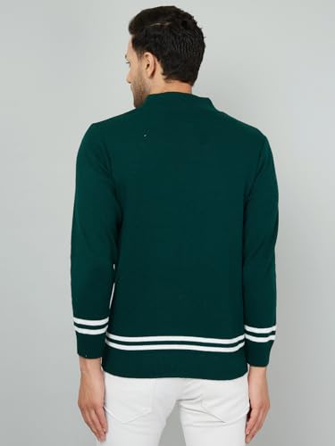 Image of Men High Neck Full Sleeve Winter Woolen Button Sweater