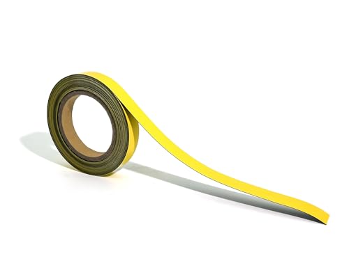 10m Yellow Magnetic Strip Roll with Dry Wipe Clean Finish