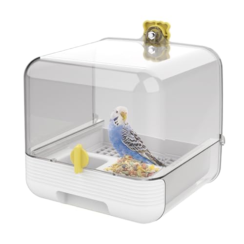 Bain d'oiseau pour perruche et distributeur amovible transparent - 2