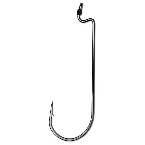 VMC, Worm Hook, #2 Hook Size, Black/Nickel, Package of 25