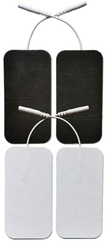 Image of AGAM Digital Therapy Machine Electrodes Reusable TENS Unit Pads - Rectangle Shaped Electrodes Replacement Pads, Strong Stick Gel, Universal Compatibility for Muscle Relief & Pain Therapy (4-Pack)