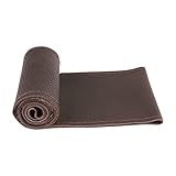 Yeolpise Top Layer Cowhide Steering Wheel Cover, Universal 15 Inch Steering Wheel Cover Stitch on Wrap with Regression Sign,Soft Comfortable Genuine Leather Steering Wheel Sewing Kit-Coffee Color