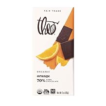 Theo Chocolate Orange Organic Dark Chocolate Bar, 70% Cacao, 6 Pack | Vegan, Fair Trade