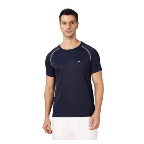 Image of 3rd Planet Gym Regular Fit T Shirt for Men Round Neck Active Tshirt for Men Quick Dry Active Wear T Shirts for Man Dry Fit Wear for Gym & Sports Anti Odor Training T-Shirt Midnight Blue